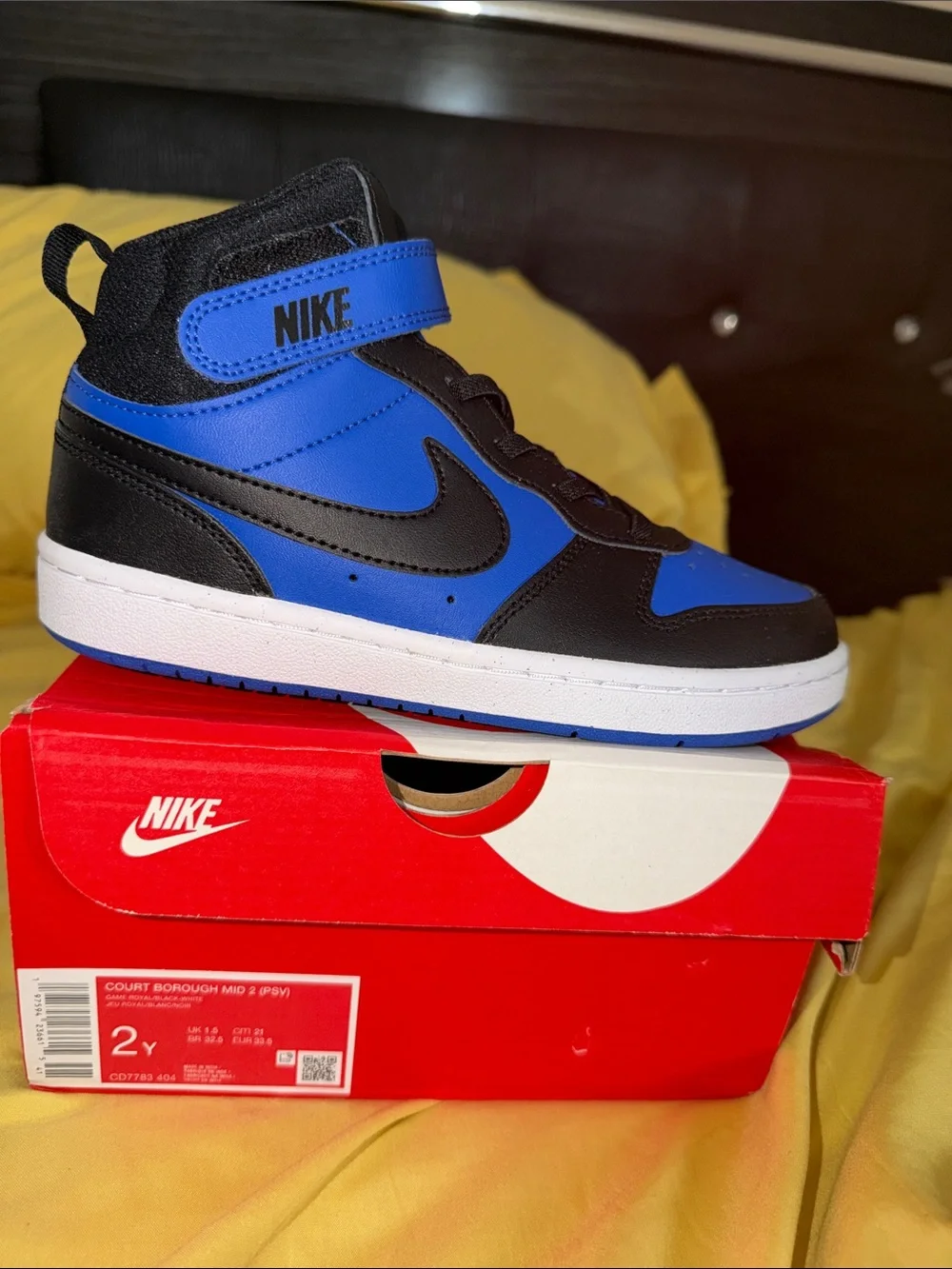 Nike Kids Mid-Top Sneakers in Royal Blue and Black